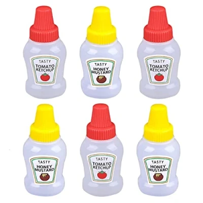 Image of Zceplem Squeeze Bottles, 25ml Ketchup Bottle, Salad Dressing Container For Lunch, Sauce Bottles Containers Bottle Portable Condiments Jars School (6)