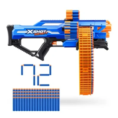 Image of ZURU XSHOT Insanity Mega Barrel Includes 72 Darts
