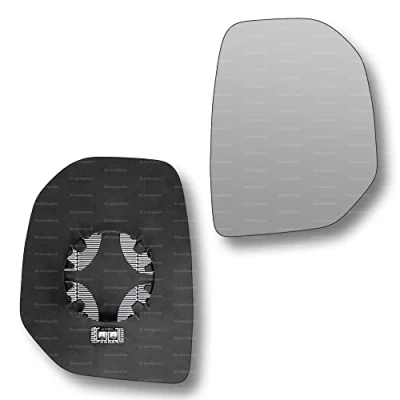 Image of Less4spares Replacement Wing Mirror Glass Right Compatible with Peugeot Partner 2008 2012 CLIP ON Driver Off side Heated Convex