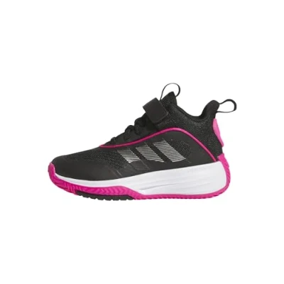 Image of adidas Performance Ownthegame 3.0 Unisex Basketball shoes for kids, Size: 4.5, Core black/iron metallic/shock pink