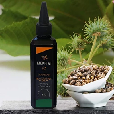 Image of Mekfiwi Jamaican Black Castor Oil For Hair, Skin &amp; Scalp Nourishment 4oz (ricinus communis)