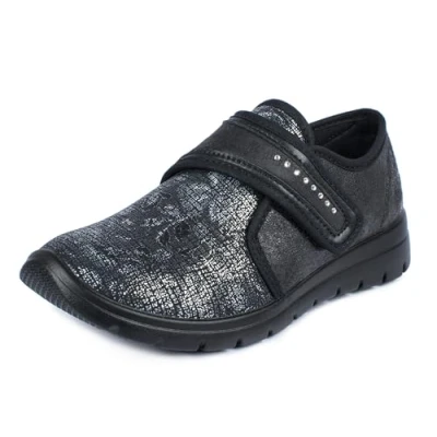 Image of Aerosoft ladies low shoe stretch 19 width G H removable footbed (black 24, UK_Footwear_Size_System, Numeric_6)