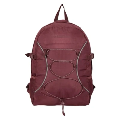 Image of Mountain Warehouse Bolt 18L Backpack Ripstop Rucksack, Compression Straps Bag For Travelling Burgundy