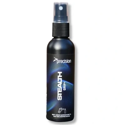 Image of Precision Stealth Grip Plus 100ml Spray, Enhances for Goalkeeping Gloves, All Weather Performance, Non Sticky, Long Lasting Formula, Black