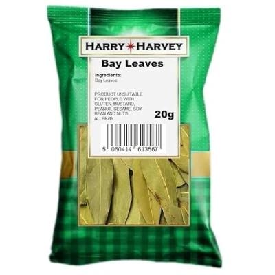 Image of Harry Harvey Bay Leaves 20g, dried curry spice for Indian food Curries, Biryani, rice and snack
