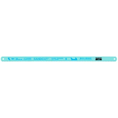 Image of Bahco 3905 300 24 2P TPI &quot;Sand Cut&quot; HSS Hand Hacksaw Blade, Turquoise/Blue, mm, Set of 2 Piece