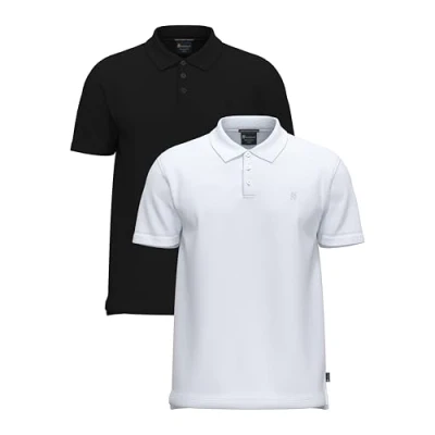 Image of SoftSpun Mens Designer Shirts Blue Polo Shirt Men&#039;s Short Sleeve for Men UK