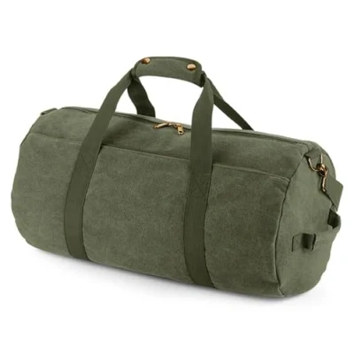 Image of COOZO Vintage Canvas Barrel Bag Military Green One Size