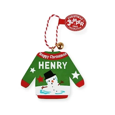 Image of History &amp; Heraldry Personalised Christmas Jumper Decorations (Henry)