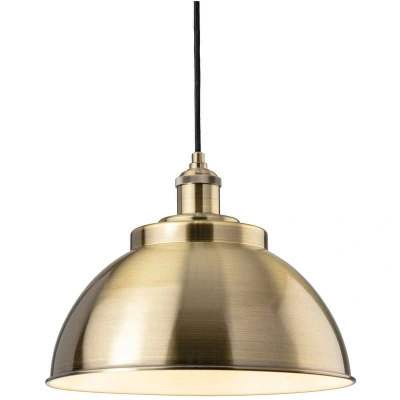 Image of Genoa Industrial Dome Pendant Light Antique Brass