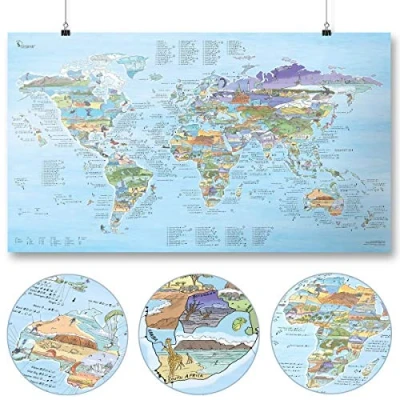 Image of Kitesurf Map AWESOME MAPS Discover the Worlds Top 300 Kitesurfing Spots on one 97.5 x 56 cm