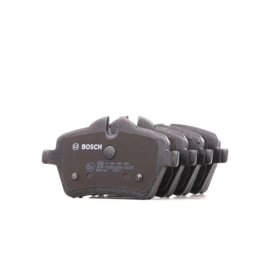 Image of 34119804735 Brake pad set BOSCH 0 986 494 489 Low Metallic with anti squeak plate MINI: Countryman, Paceman