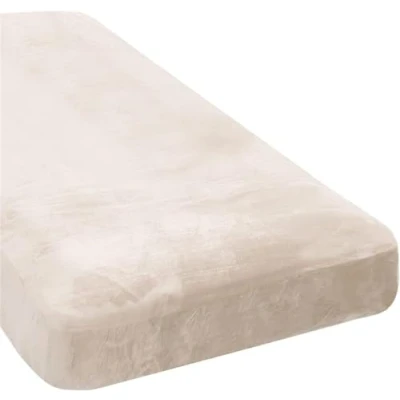 Image of LINGKY Sofa Seat Cushion Cover, Slipcovers Stretch Velvet, Universal Non Slip Couch Covers Replacement for Individual Furniture Protector (Ivory,Chaise Cover)