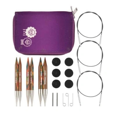 Image of KnitPro Symfonie Interchangeable Circular Knitting Needle Set, Chunky (9.00, 10.00 and 12.00mm) with Accessories