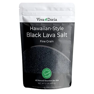 Image of Viva Doria Hawaiian Black Lava Sea Salt, Fine Grain, 2 lb (907 g)