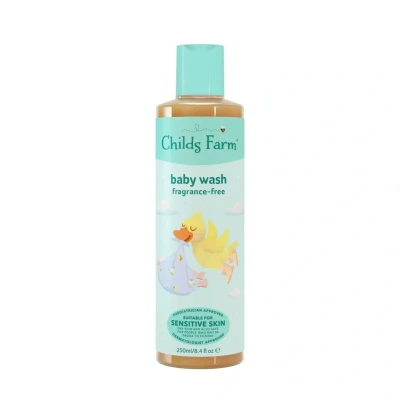 Image of Childs Farm Baby Body Wash, Unfragranced, Gently Cleanses, Suitable for Newborns with Dry, Sensitive and Eczema prone Skin (Packaging may vary), 250 ml