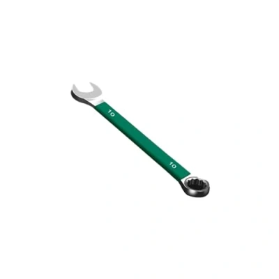 Image of QUEENYARD Fixed Head Ratchet Spanner 10mm Professional Chrome Vanadium Steel Combination Wrench