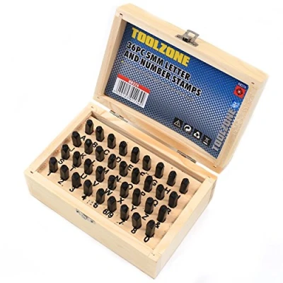 Image of 36Pc Metal 5mm Letter &amp; Number Punch Stamps Hand Marking Tools