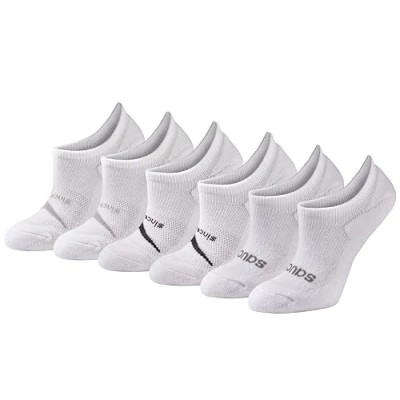 Image of Saucony Women&#039;s Rundry Performance Selective Cushion Socks, Available in S l (6, 12, Sneaker White/Grey (6 Pairs), M (Pack of 6)