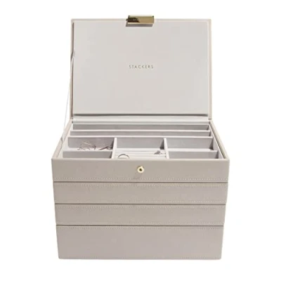 Image of Stackers Taupe Classic Medium Jewellery Box, Set of 4