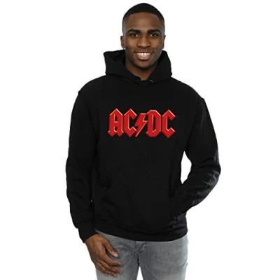 Image of ACDC Men&#039;s Red Logo Hoodie Black Large