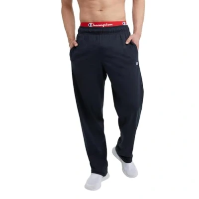 Image of Champion Men&#039;s Open Bottom Light Weight Jersey Athletic Sweatpants, Navy, L UK