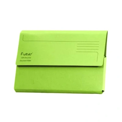 Image of Exacompta Forever Document Wallets Perfect for Storing Documents Recycled 290 gsm Board 34.5 x 24.5 cm in Size A4/Foolscap Green Pack of 25.