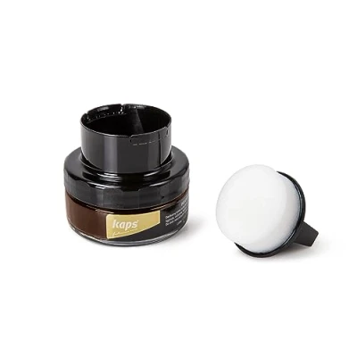 Image of Kaps Shoe Cream with Sponge Applicator, Intensive Leather Care and Nourishing, Delicate, 70 colours (157 leather)