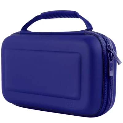 Image of Orzly Carrying case for Nintendo Switch OLED and Console Blue Protective Hard Portable Travel Shell Pouch &amp; Accessories