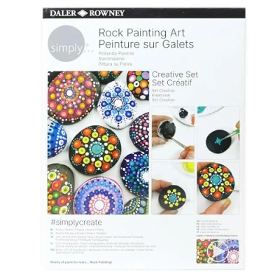 Image of Daler Rowney Simply Rock Painting Creative Set, DIY, Fun Activity, Make Your Own Art, Ideal as Gifts for Entry Level Artists &amp; Hobbyists