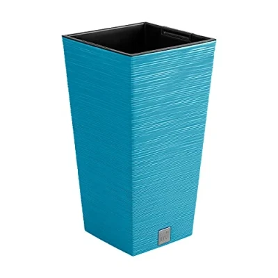 Image of Prosperplast Furu Collection Scandinavian Blue Plant Pot with Tank 20 x 38 cm 5L Capacity, 5 L