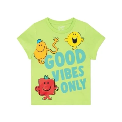 Image of Mr. Men Little Miss Boys Tshirt Mr Kids Cotton Short Sleeve T Shirt for Green 7 8 Years