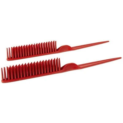 Image of CocoBlack Naturals 3 Row Styling Comb For Detangling, Defining And Separating Curls (Red)