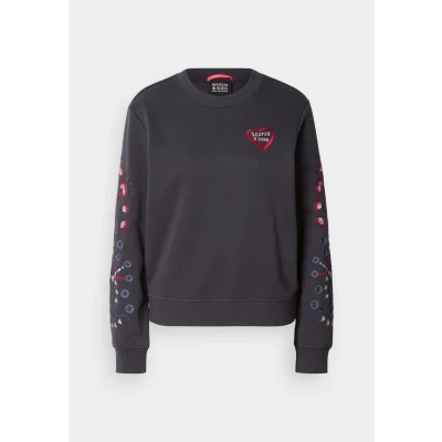 Image of Scotch &amp; Soda Regular FIT Sweatshirt, Women&#039;s, Size: XL, Charcoal