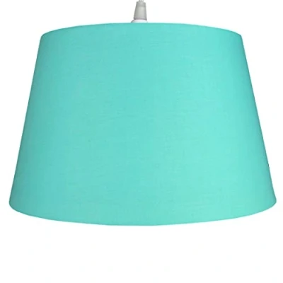 Image of 35cm Tapered Drum Lampshade 14 Colours, Dual Shade Ring, Ceiling Pendant or Table/Floor Lamp Shade, Easy Fit, Modern Fabric Light (Duck Egg)