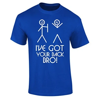 Image of Mens I&#039;ve Got Your Back Bro Stickmen Funny T Shirt Royal Blue (M)