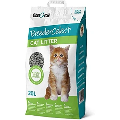 Image of BREEDERS CELECT PAPER CAT LITTER 10L 20L 30L 99% RECYCLED CHEMICAL FREE (20L)