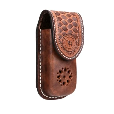 Image of Tourbn TOURBON Genuine Leather Multitool Sheath Pocket Knife Pouch EDC Folding Holder with Snap Closure