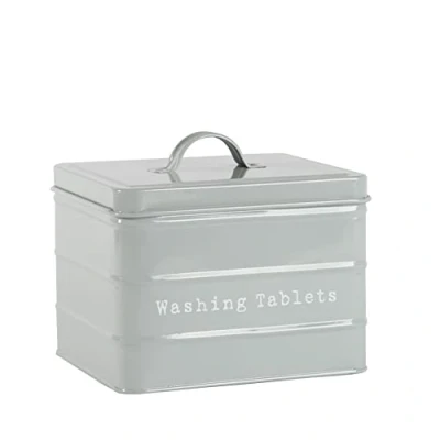 Image of Grey Vintage Washing Tablets Tin By Harbour Housewares
