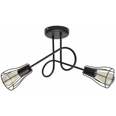 Image of Helam Oxford Multi Arm Semi Flush Ceiling Light Black 41cm