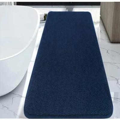 Image of Rururug Bathroom Mat, Large Bath Mat 50x120cm Mats for Bathroom, Non Slip Quick Drying Microfiber Absorbent Rug, Navy Blue