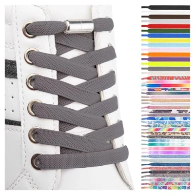 Image of SULPO Elastic rubber shoelaces without ties, flat, with twist lock.