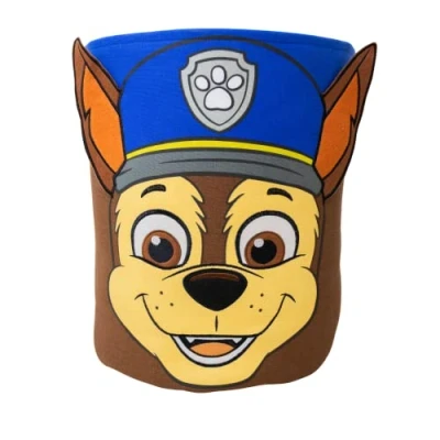 Image of Character World Paw Patrol Official Storage Bin Chase Head Design, Toy Box Laundry Basket Organiser For Children&#039;s Bedroom, Kids Playroom 38 x 31 31cm Cotton Canvas