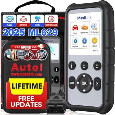 Image of Autel ML629 Automotive OBD2 Scanner, 2024 Newest Model Upgraded of AL619, ML619, Car Code Reader Check Engine ABS SRS Transmission Diagnostic Scan Tool with Auto VIN, Ready Test, DTC Lookup
