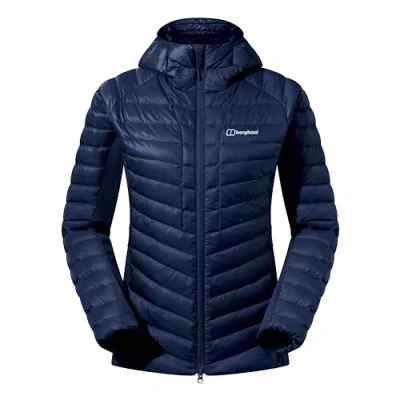 Image of Berghaus Women&#039;s Tephra Stretch Reflect 2.0 Hooded Padded Down Jacket Flattering Fit Lightweight Packable Puffer Jacket, Dusk, 10