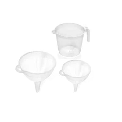 Image of Addis 3 Piece Jam Wine Beer Making Set Including Small and Large Funnel Measuring 2 Litre Jug, Clear