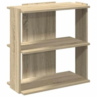 Image of vidaXL bookcase 3 tier sonoma oak bookshelf engineered wood 60x30x60 cm for living room/office