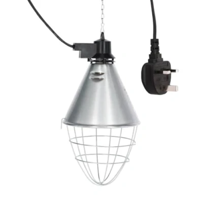 Image of Doblit Infrared Heat Lamp and Bulb 250W High Output Extra Long Guard For Safety Whelping Boxes, Kennels, Piglets, Lambs, Chicks (Holder &amp; Ruby Bulb)
