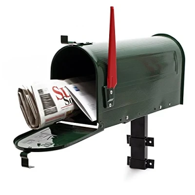 Image of US Mailbox Post Letter Box American Design green with Wall Mount
