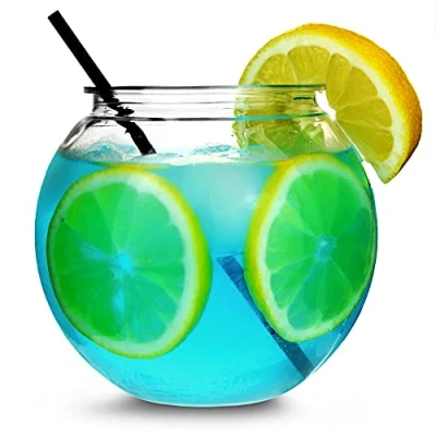 Image of Individual Mini Cocktail Fish Bowl 20oz / 568ml 11cm Set of 4 1 Pint Fishbowl Diameter: 185mm